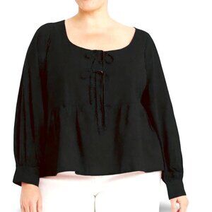 NWOT Ava & Viv Cute Peplum Blouse - Black, 4X